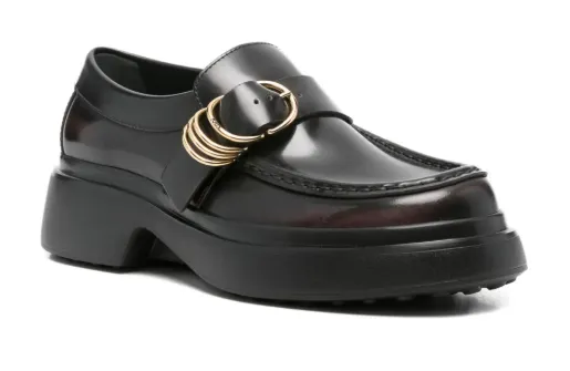 Buckle-Detail Platform Loafers