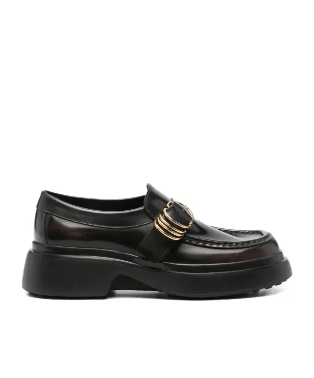 Buckle-Detail Platform Loafers