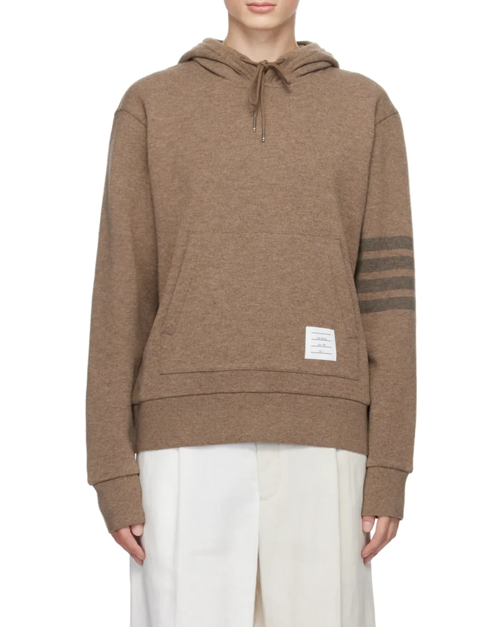 Stripe-Detailed Drawstring Hoodie