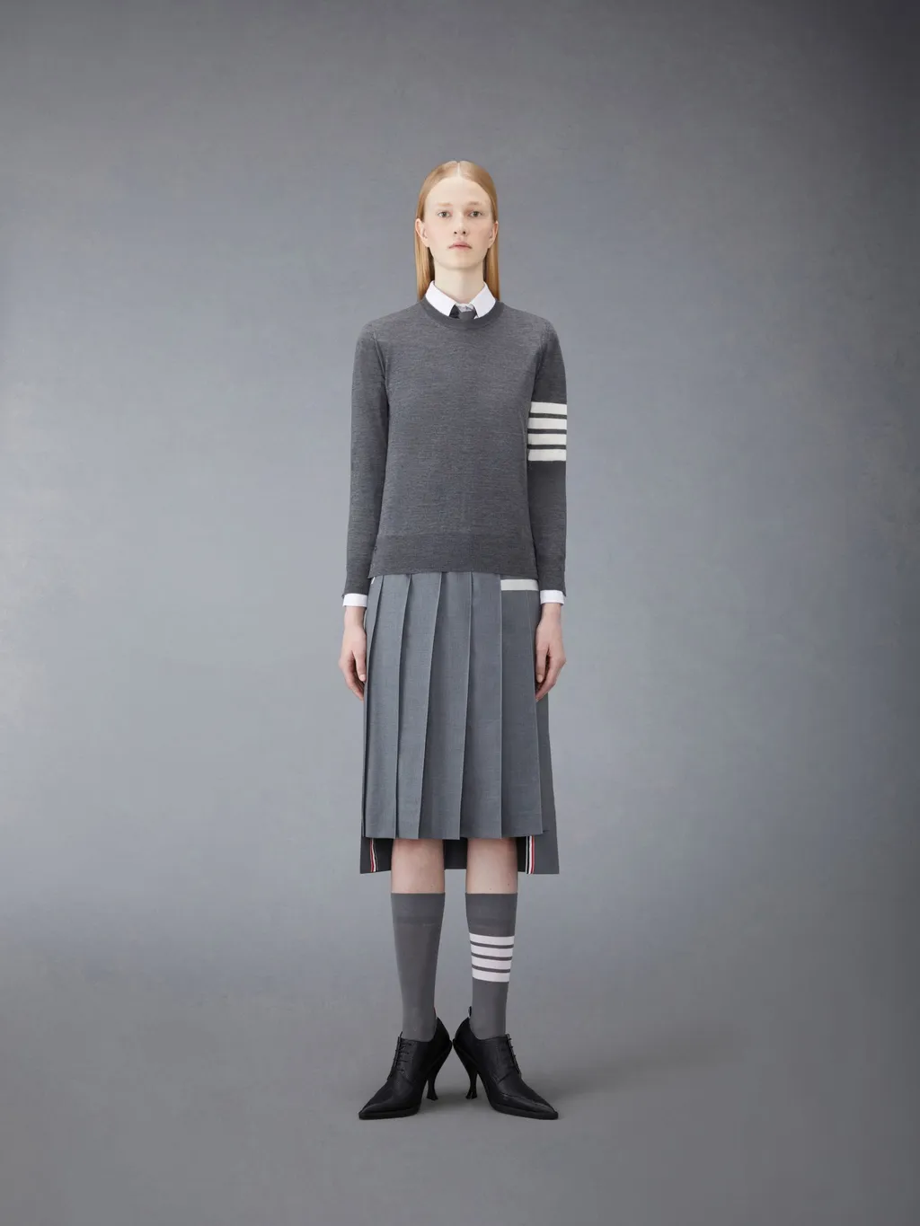 4-Bar Ribbed Crewneck Jumper