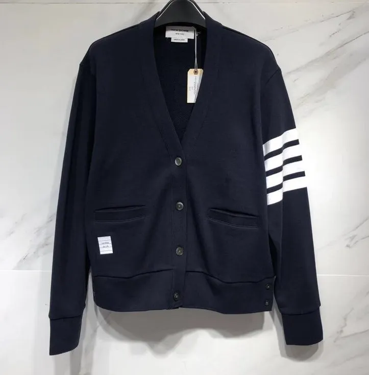 Logo Patch 4-Stripe Sleeved Cardigan