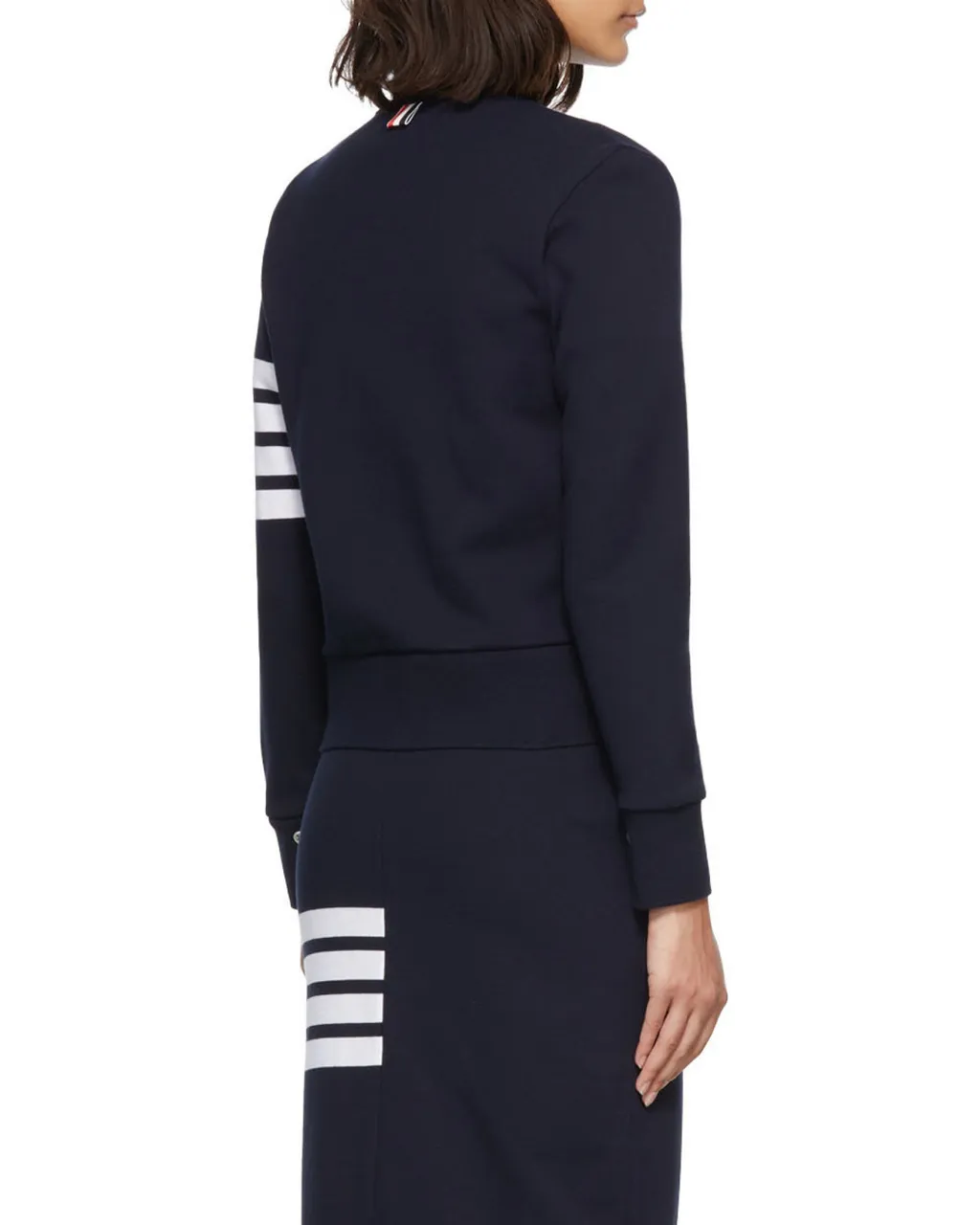 Logo Patch 4-Stripe Sleeved Cardigan