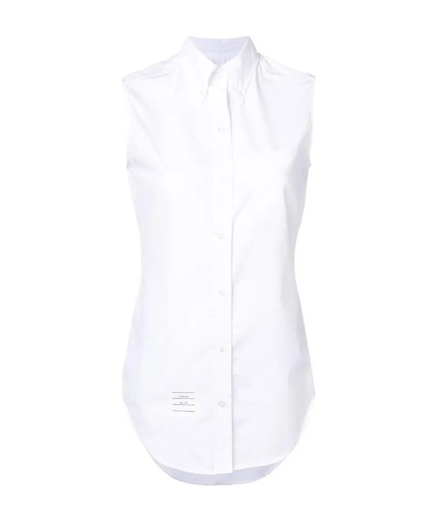 Sleeveless Grosgrain Poplin Shirt