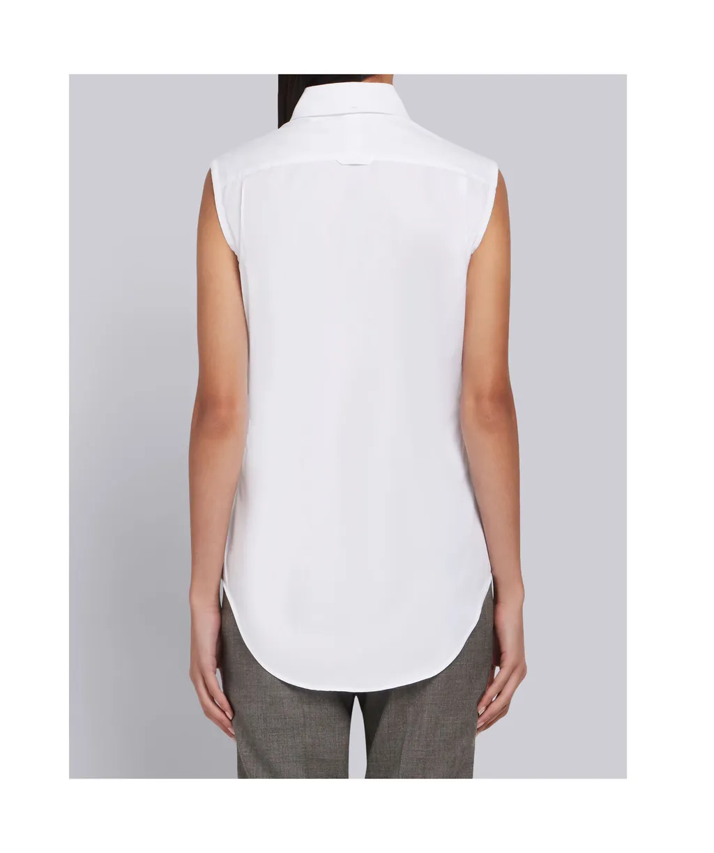 Sleeveless Grosgrain Poplin Shirt