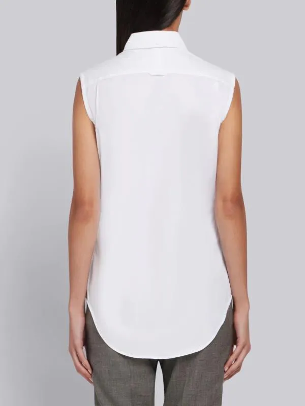 Sleeveless Grosgrain Poplin Shirt