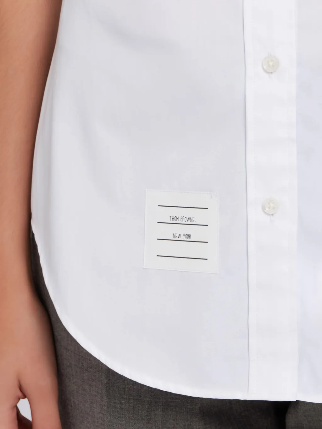 Sleeveless Grosgrain Poplin Shirt