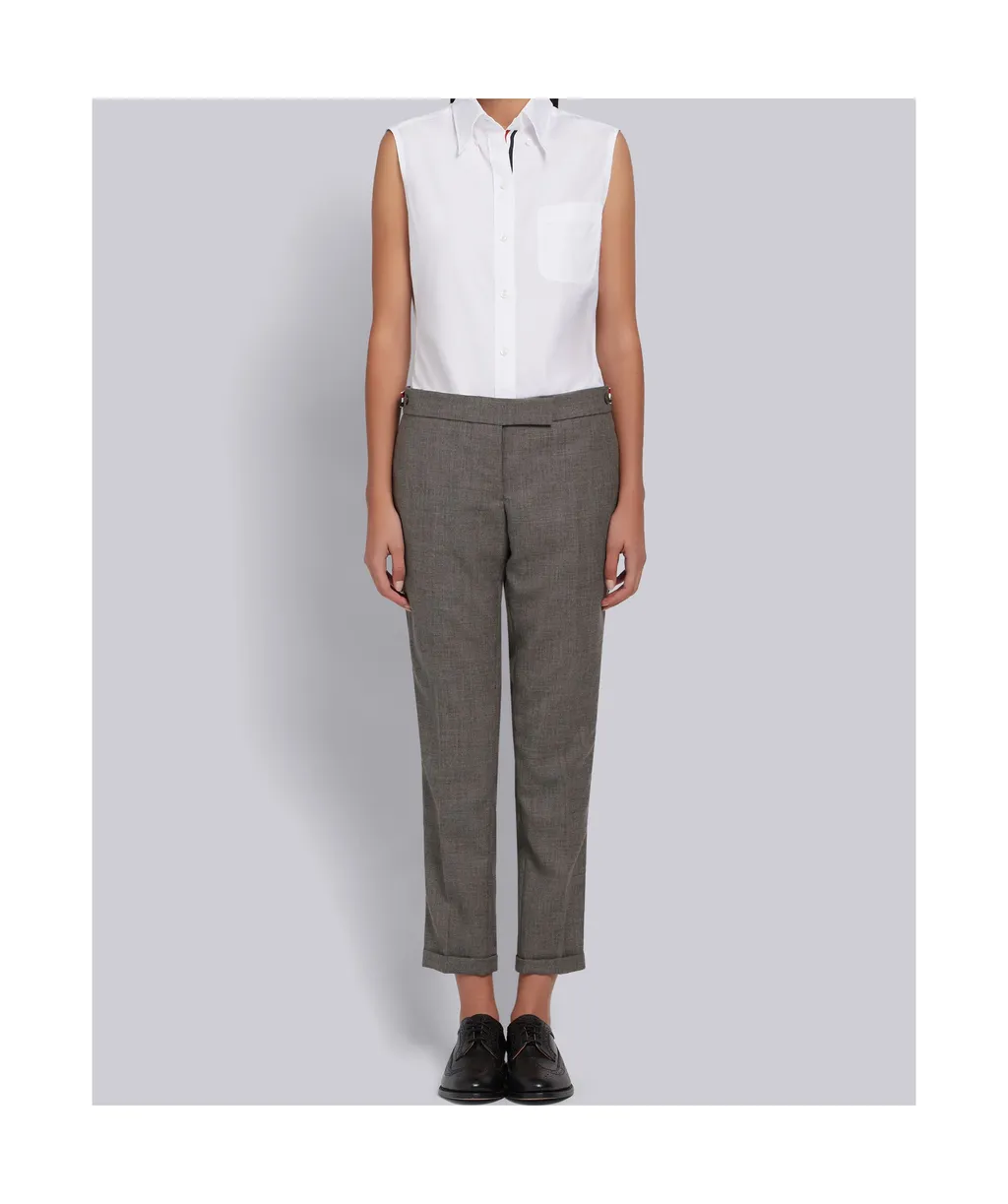 Sleeveless Grosgrain Poplin Shirt