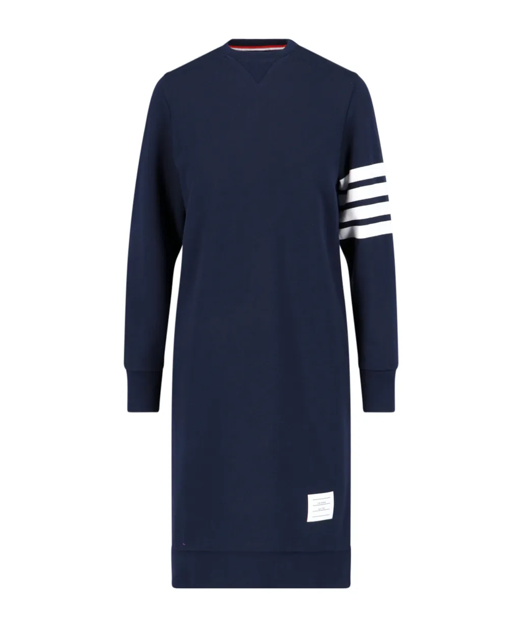 4-Bar Long-Sleeved Sweatshirt Dress