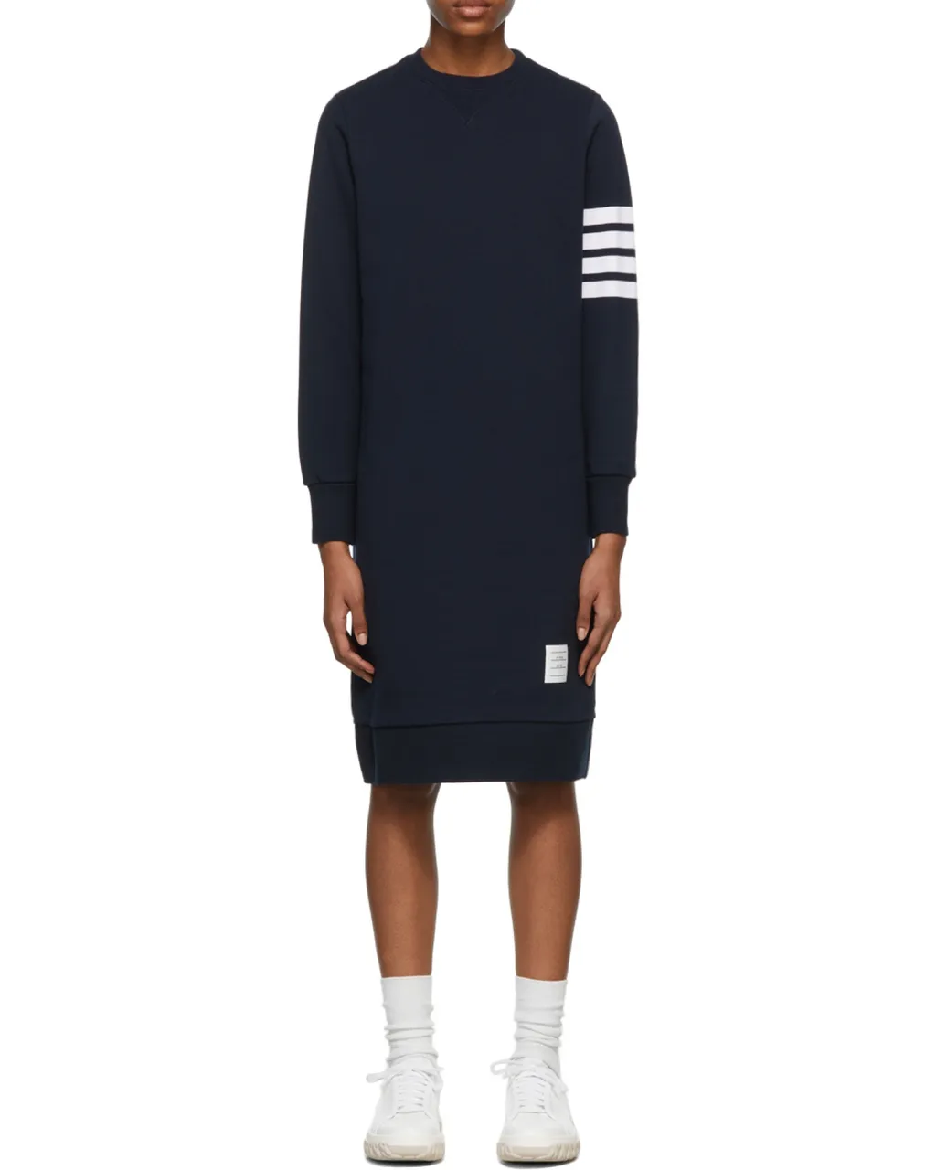 4-Bar Long-Sleeved Sweatshirt Dress