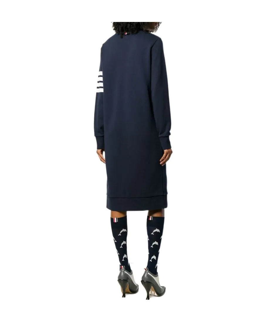 4-Bar Long-Sleeved Sweatshirt Dress