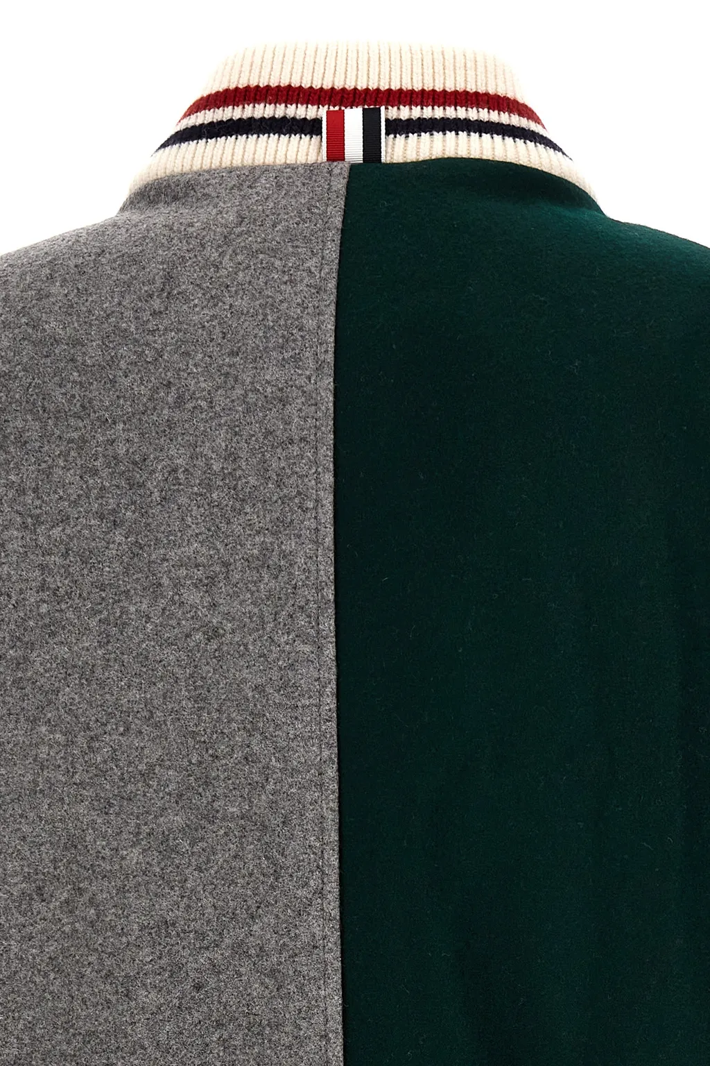 Colour-Block Striped Bomber Jacket