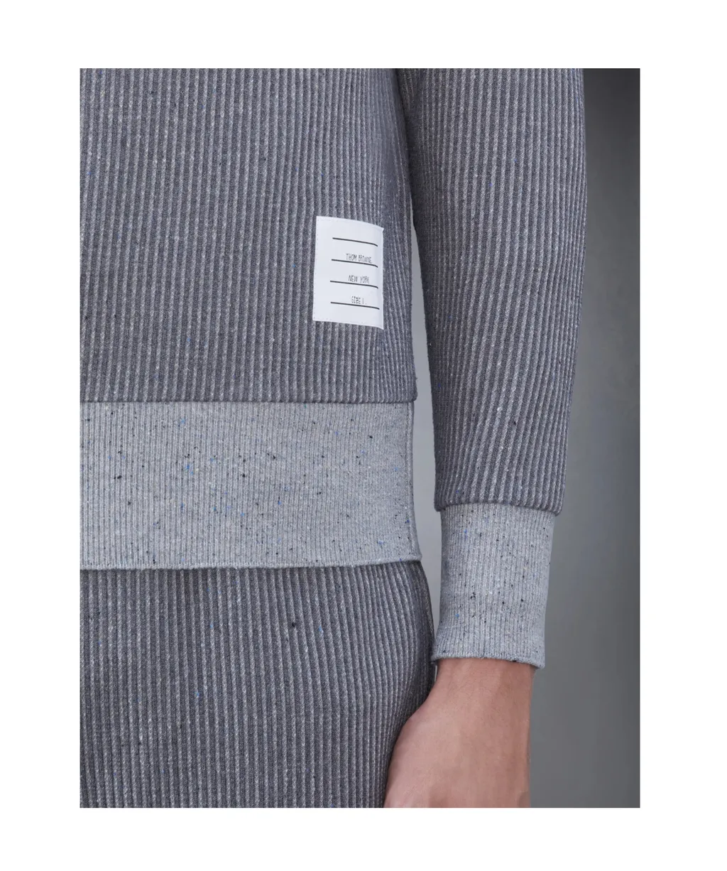 4-Bar Ribbed Long-Sleeved Sweatshirt