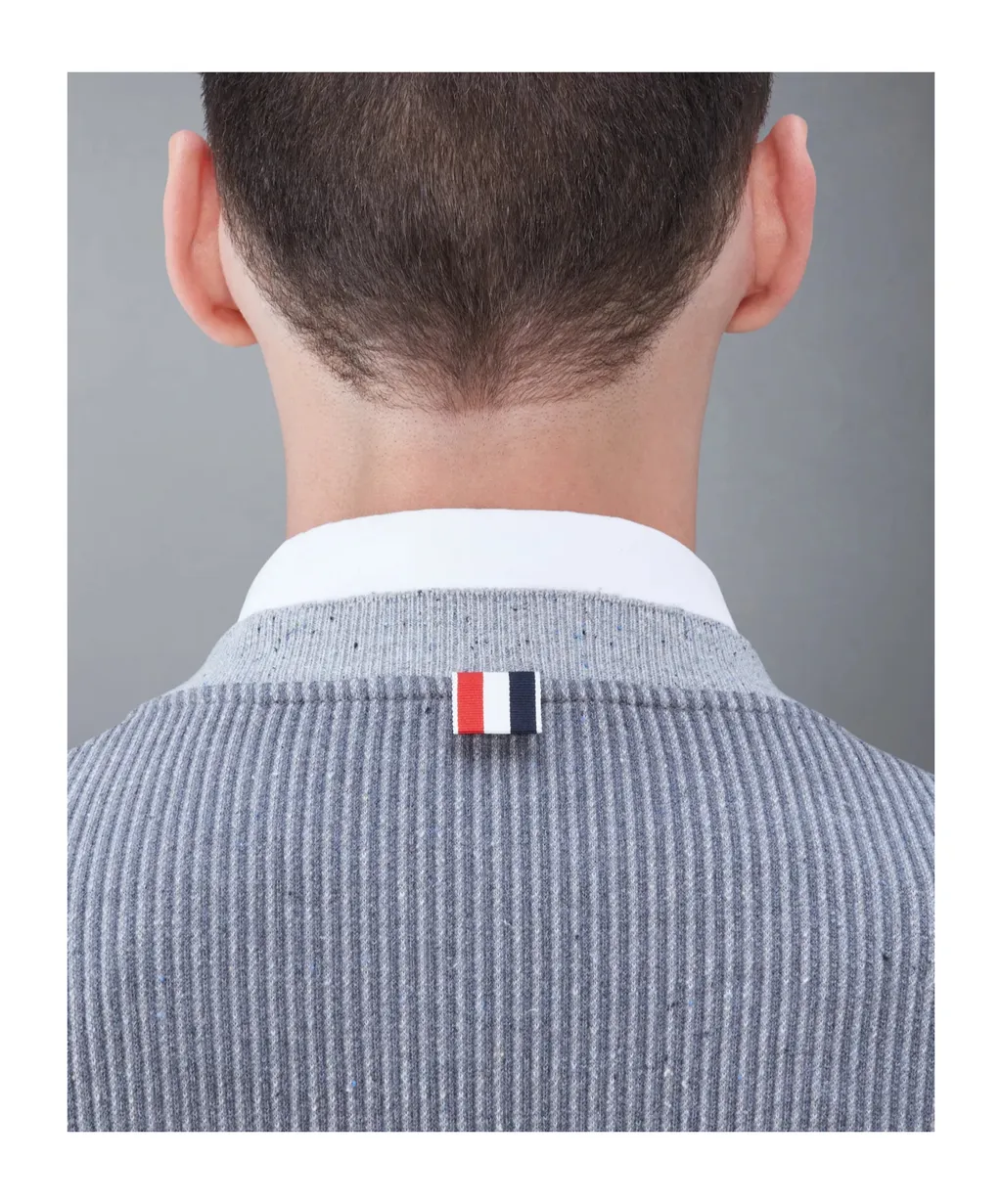 4-Bar Ribbed Long-Sleeved Sweatshirt