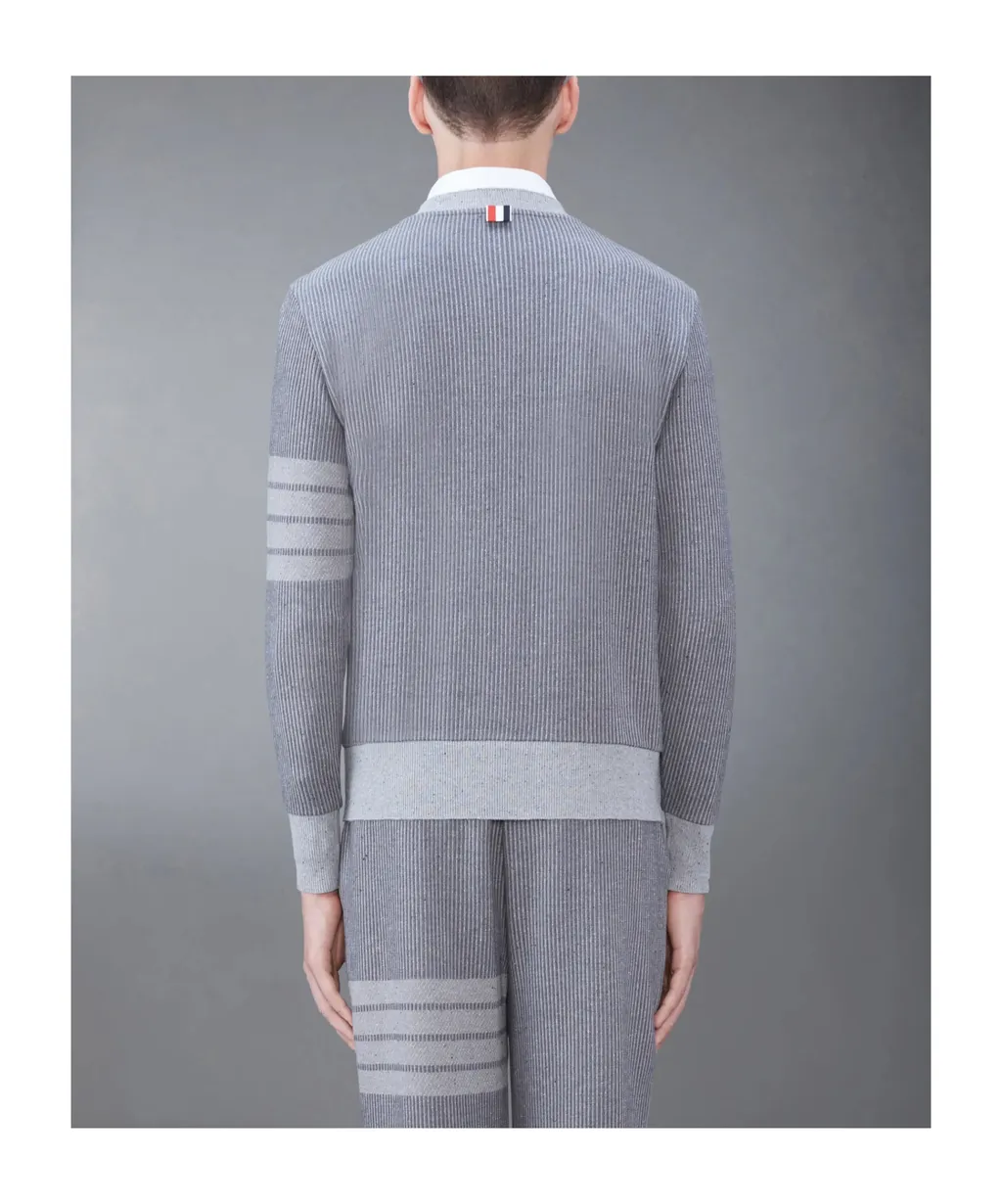 4-Bar Ribbed Long-Sleeved Sweatshirt