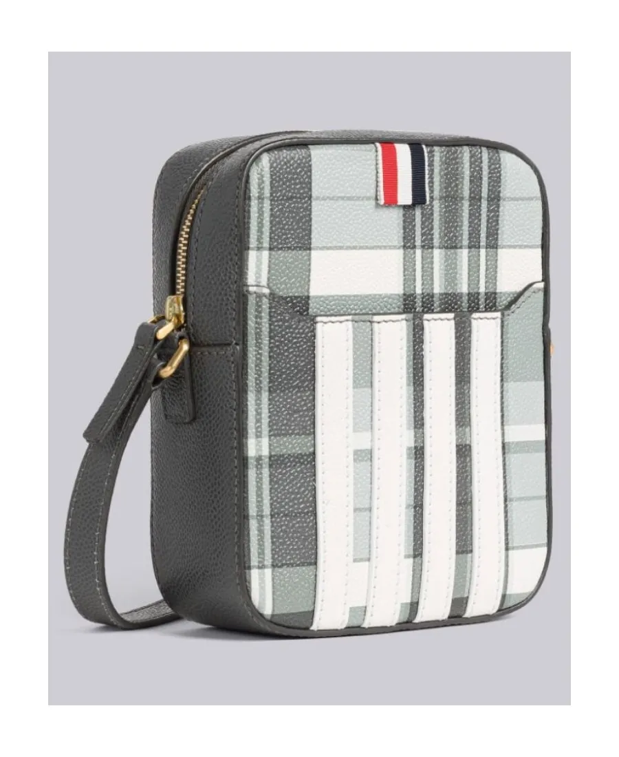 Checkered Zipped Messenger Bag