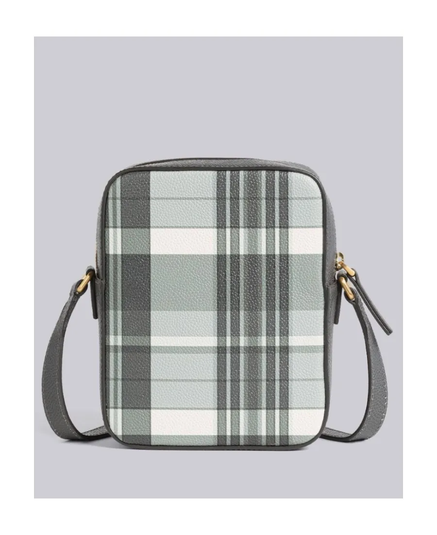 Checkered Zipped Messenger Bag