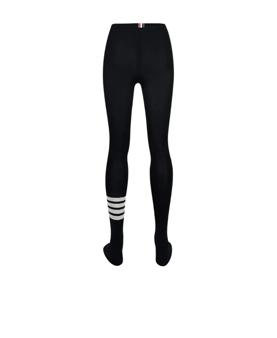4 Bar Striped Ribbed Tights