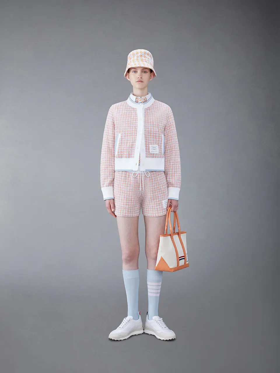 Checked Tweed Cardigan