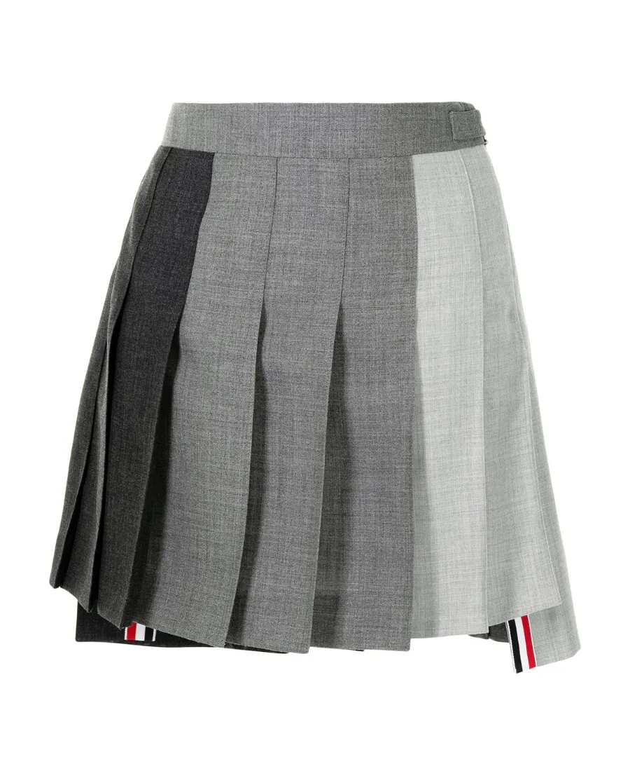 Rwb Striped Pleated Mini Skirt