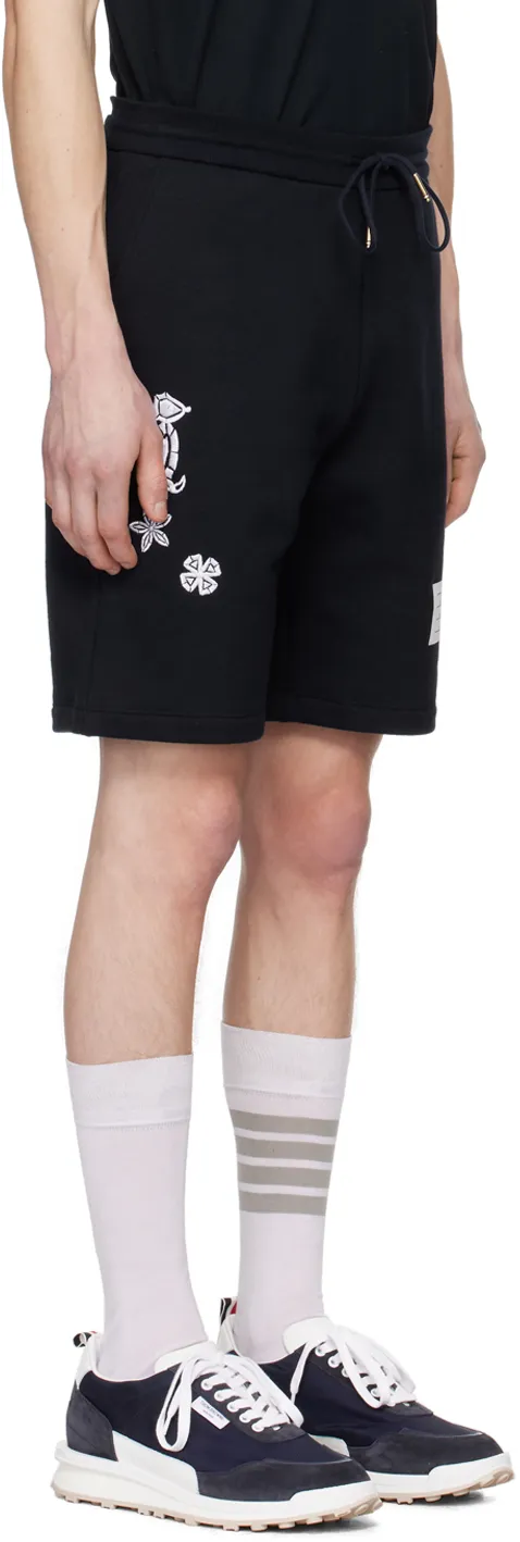 Embroidered Drawstring Track Shorts