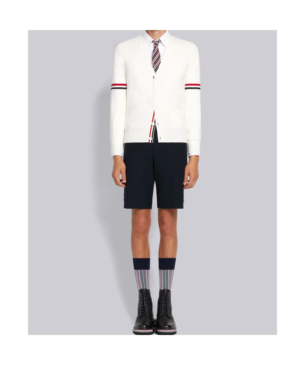 Tricolour 4-Bar V-Neck Cardigan