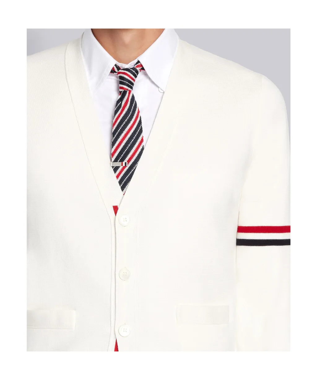 Tricolour 4-Bar V-Neck Cardigan