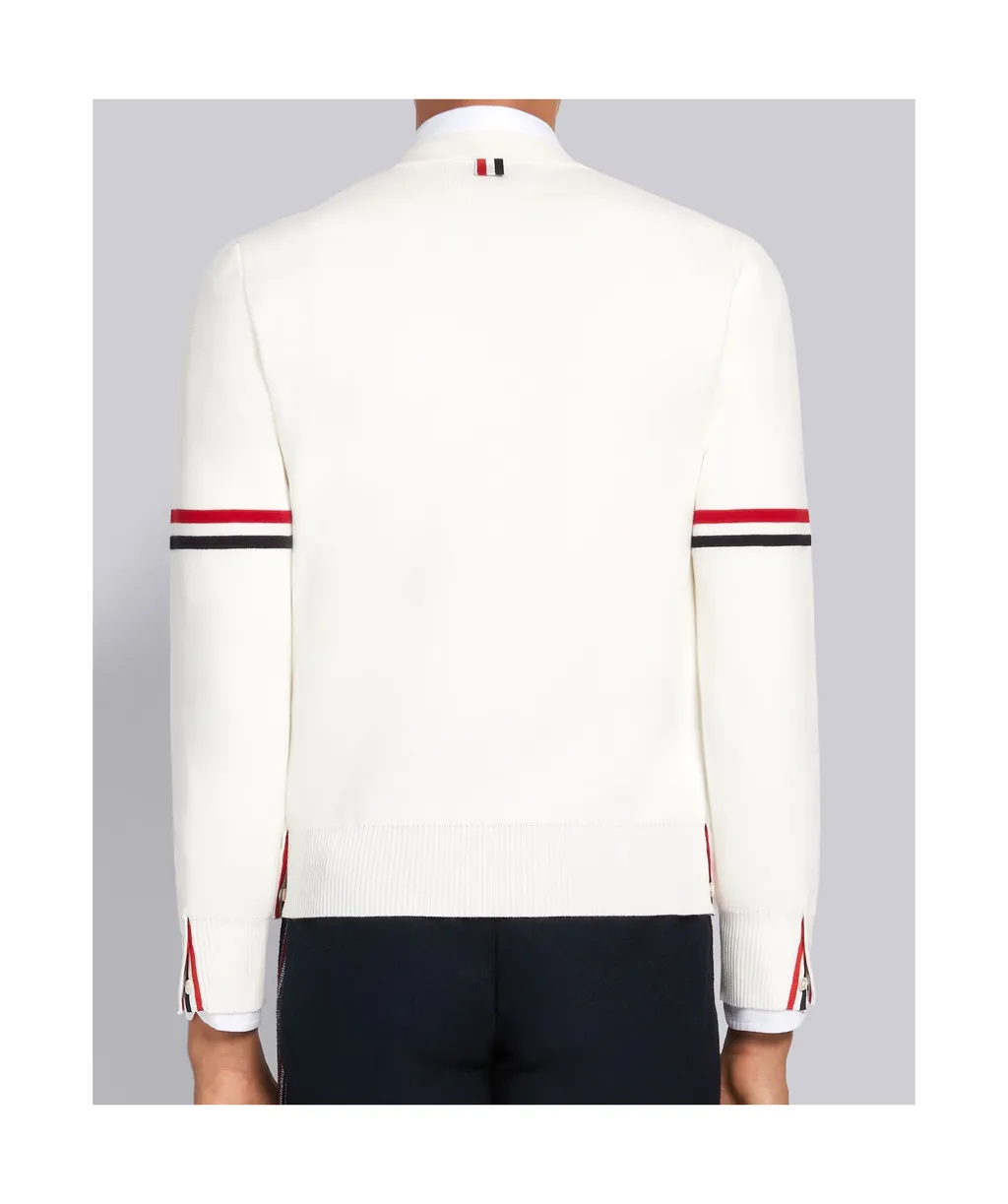 Tricolour 4-Bar V-Neck Cardigan