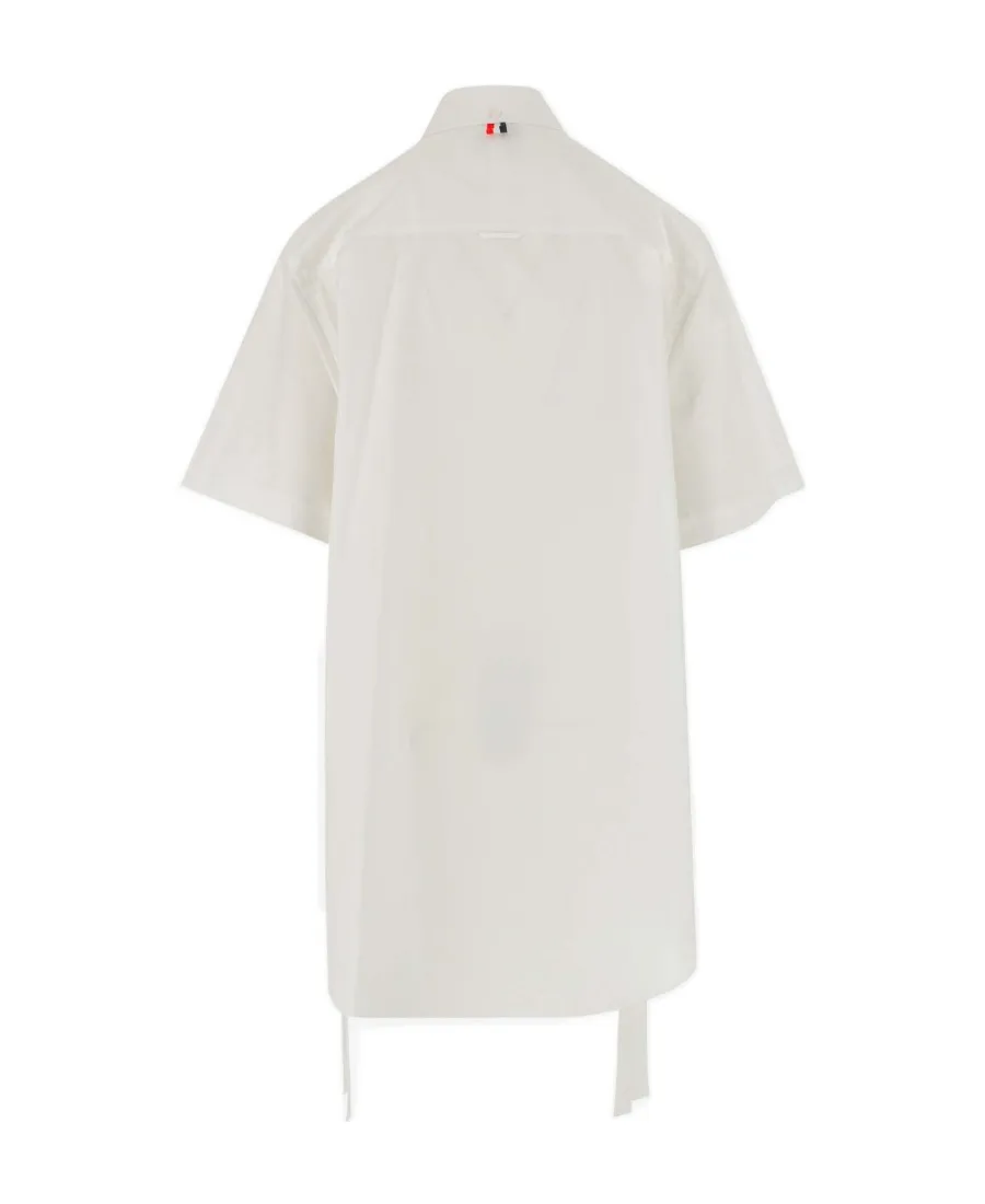 Logo Patch Button-Up Shirt Dress