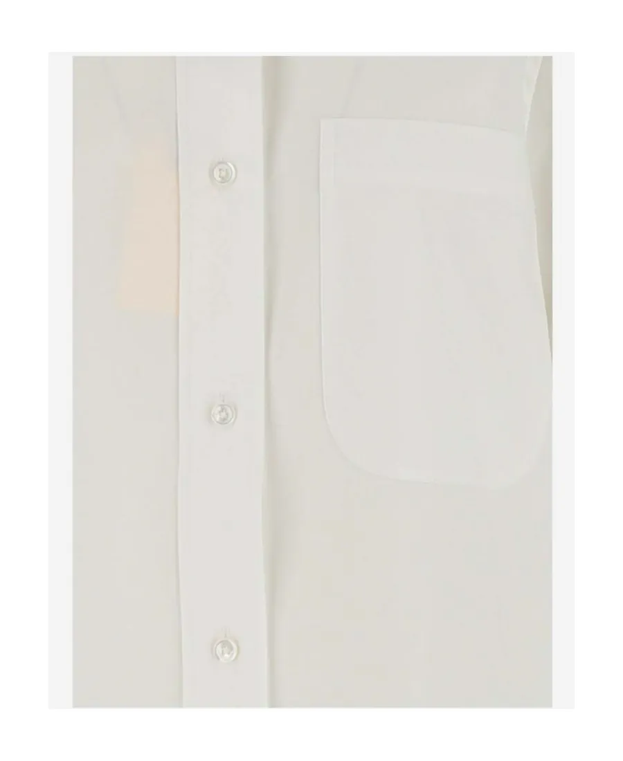 Logo Patch Button-Up Shirt Dress