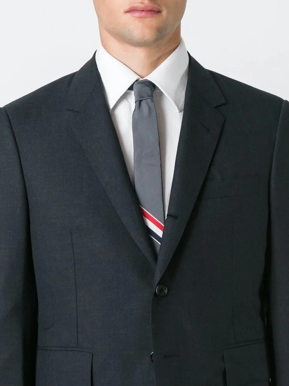 Rwb Stripe-Jacquard Pointed-Tip Tie