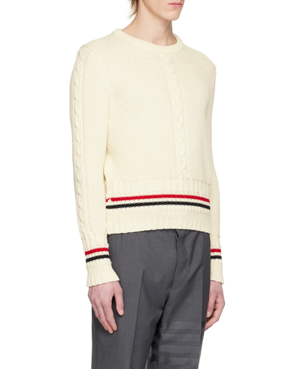 Rwb-Stripe Cable Knit Jumper