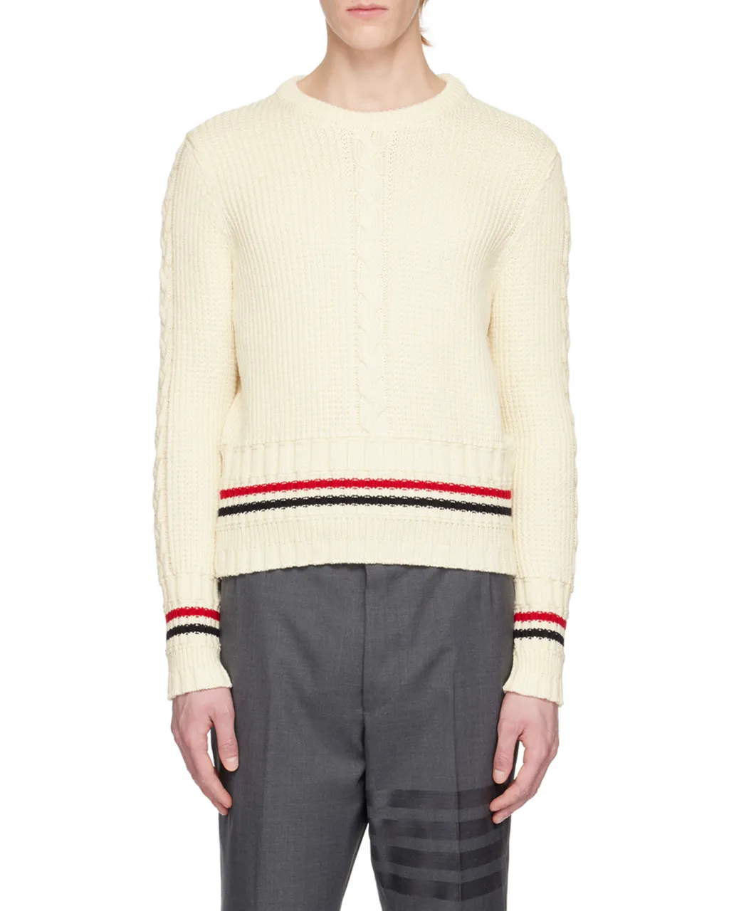 Rwb-Stripe Cable Knit Jumper
