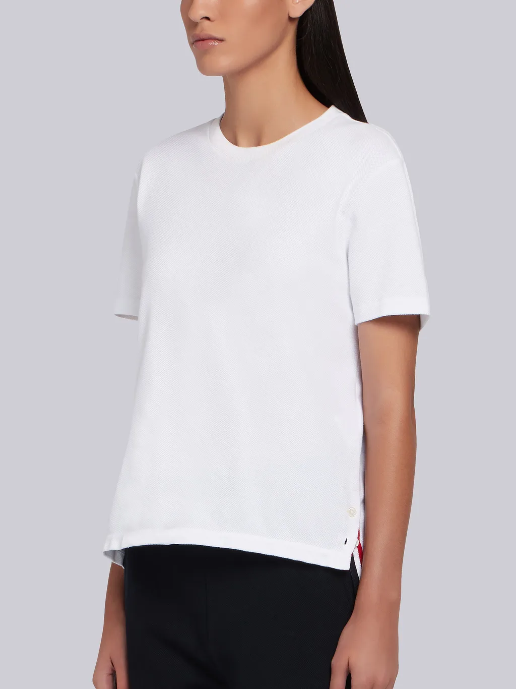 Rwb Stripe Asymmetric Hem T-Shirt