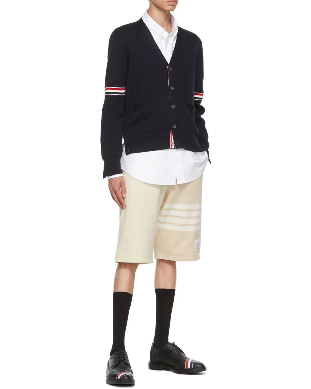 Stripe Detailed V-Neck Cardigan