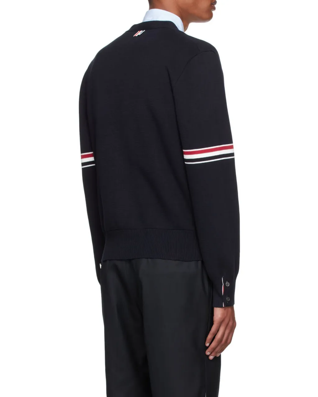 Stripe Detailed V-Neck Cardigan