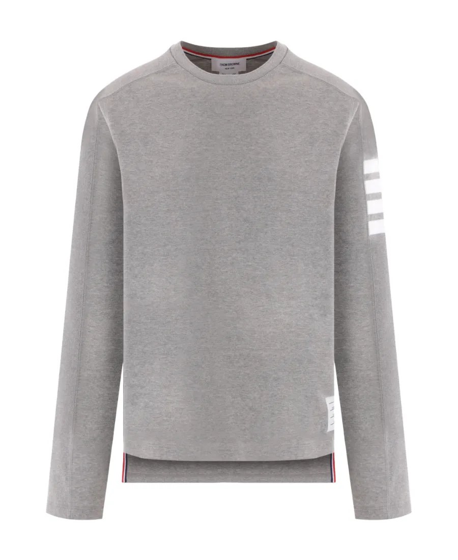 4-Bar Striped Crewneck Sweatshirt