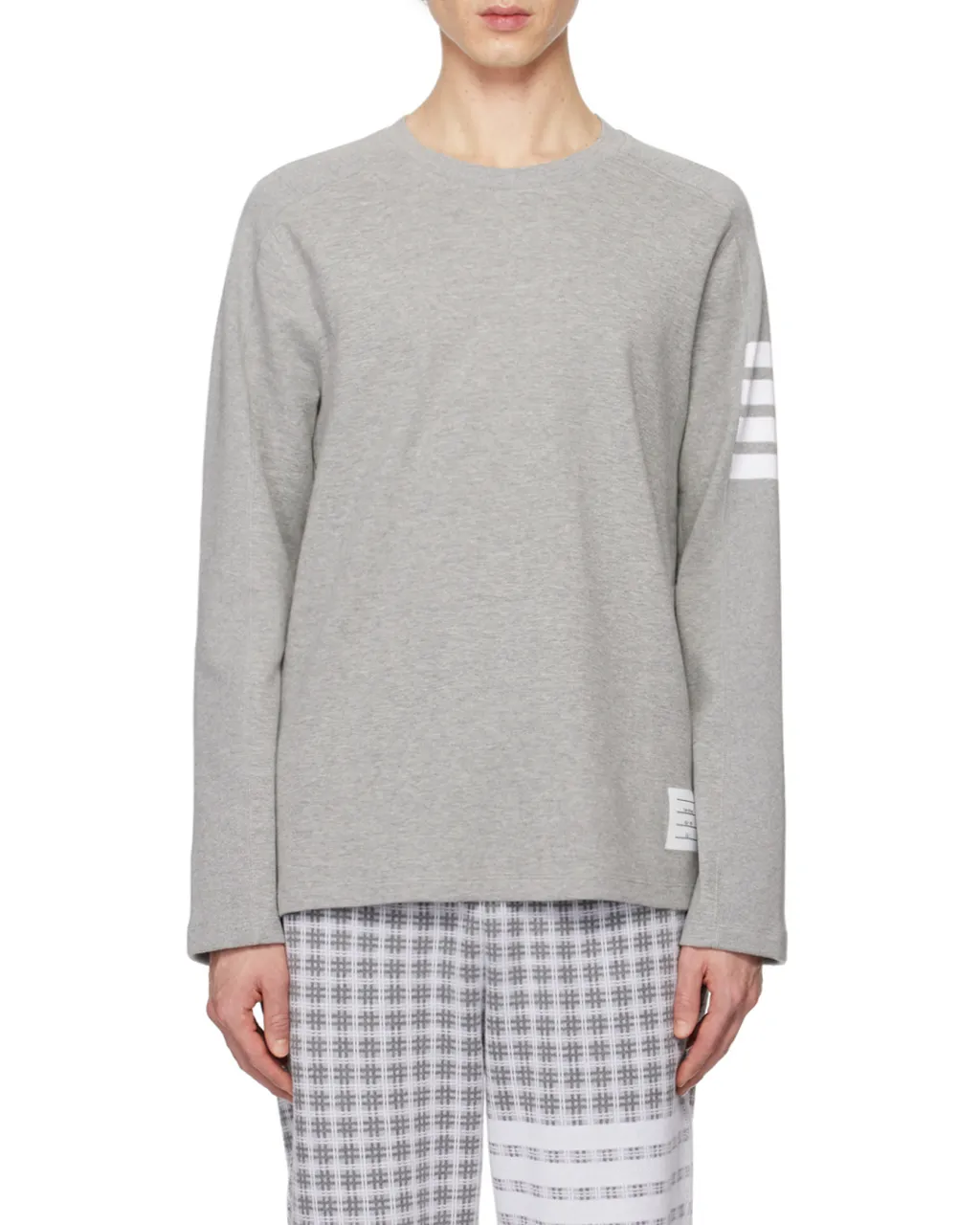 4-Bar Striped Crewneck Sweatshirt