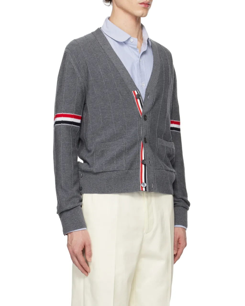 Stripped Buttoned Cardigan