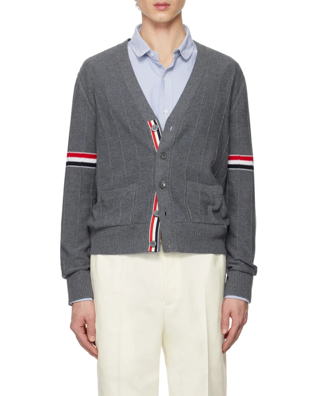 Stripped Buttoned Cardigan