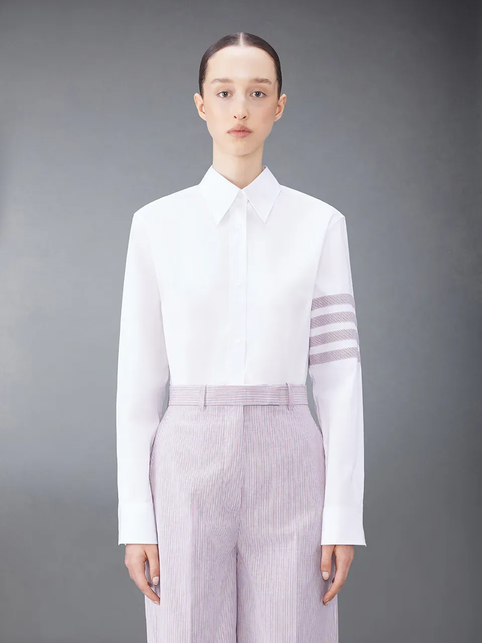 4-Bar Stripe Detailed Poplin Shirt