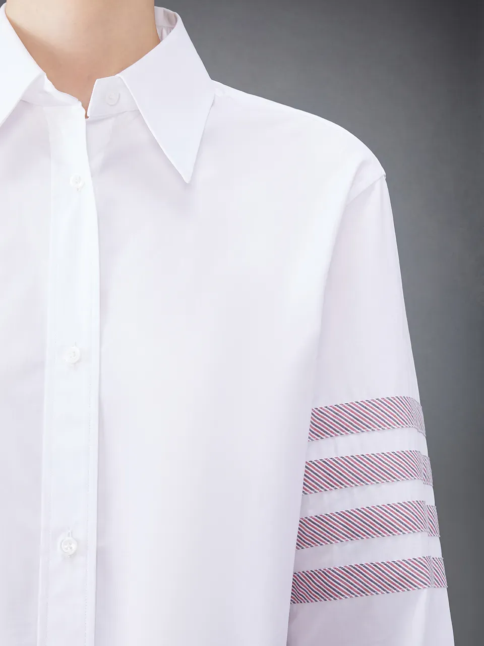 4-Bar Stripe Detailed Poplin Shirt