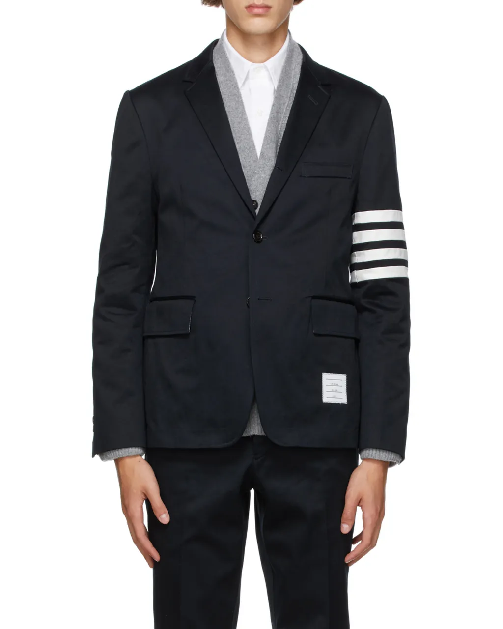 4-Bar Stripe Single-Breasted Blazer