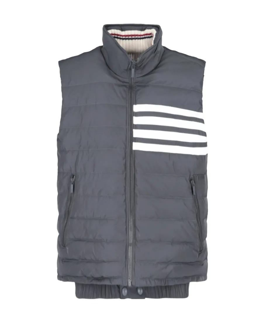 4-Bar Motif Zipped Gilet
