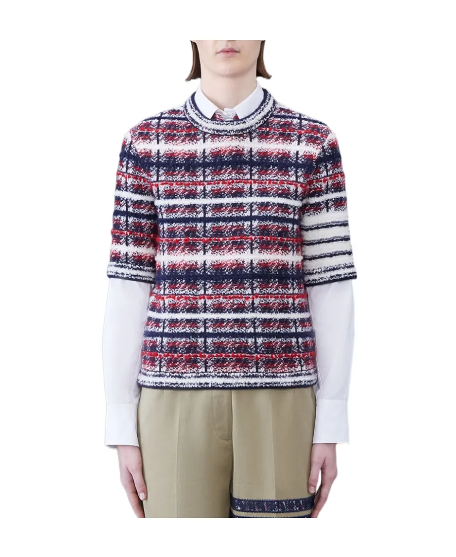 Tartan Jacquard Knitted Top