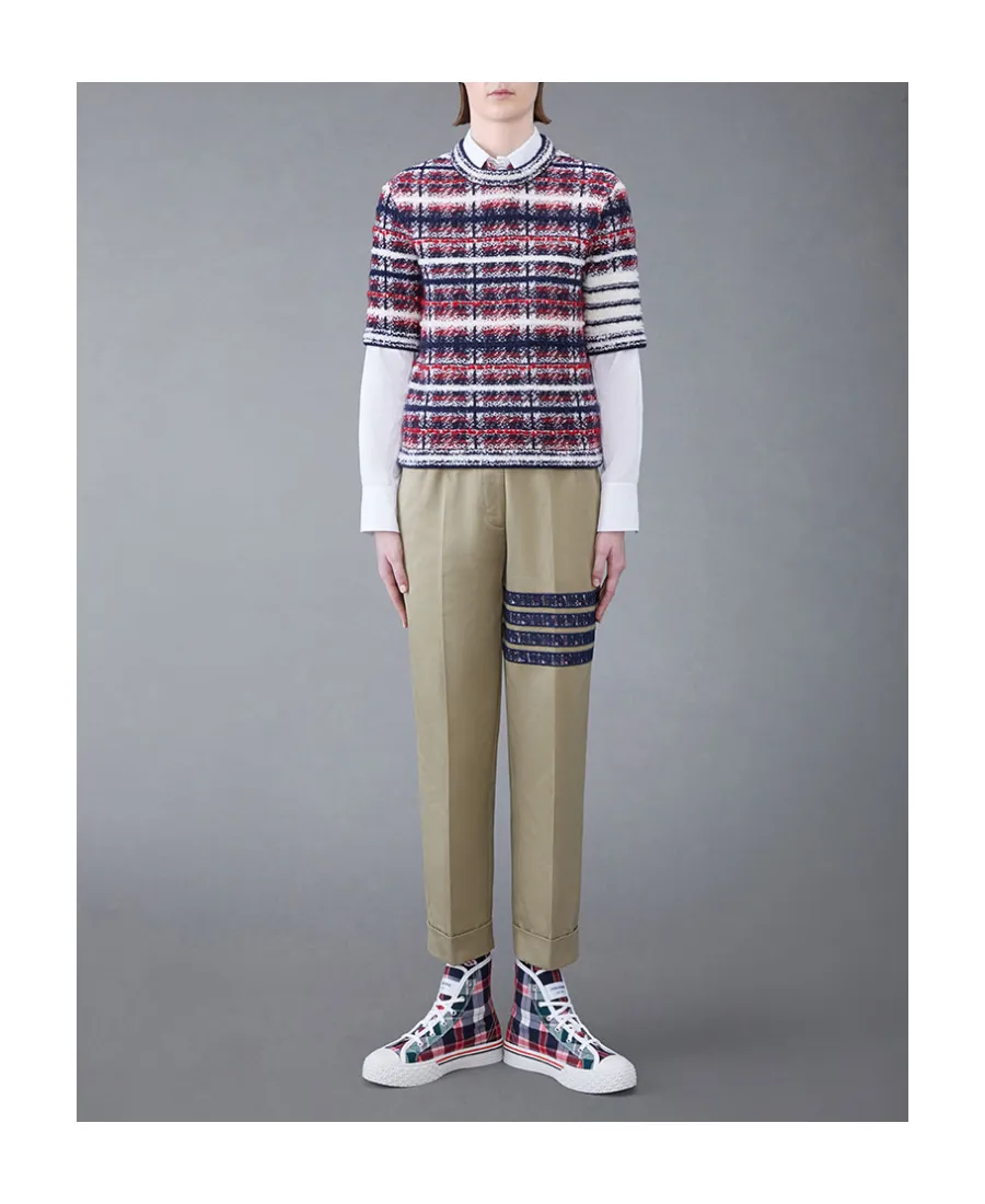 Tartan Jacquard Knitted Top