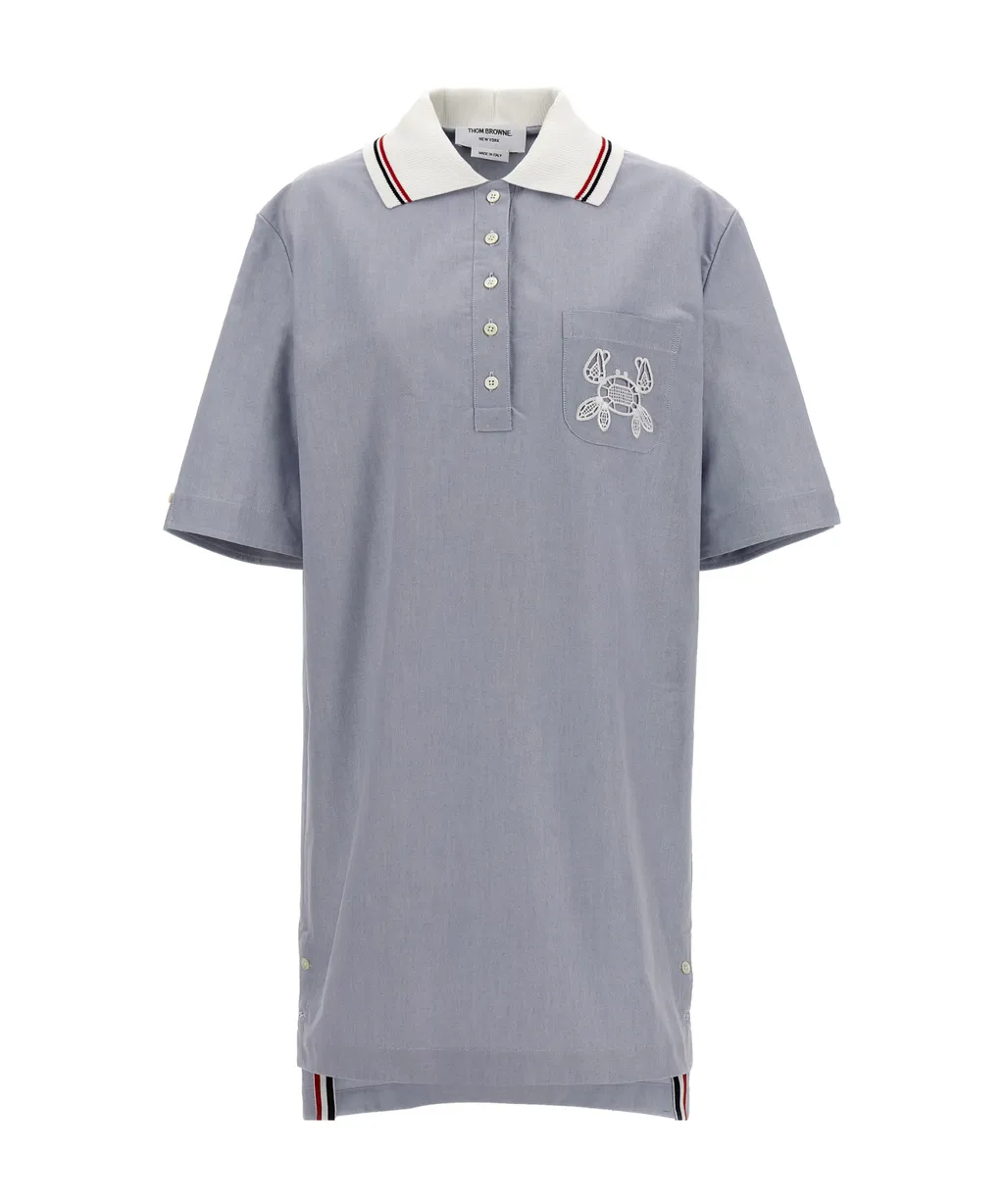 Motif Embroidered Polo Dress