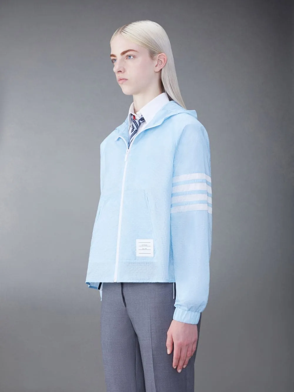 4-Bar Stripe Detailed Hooded Jacket