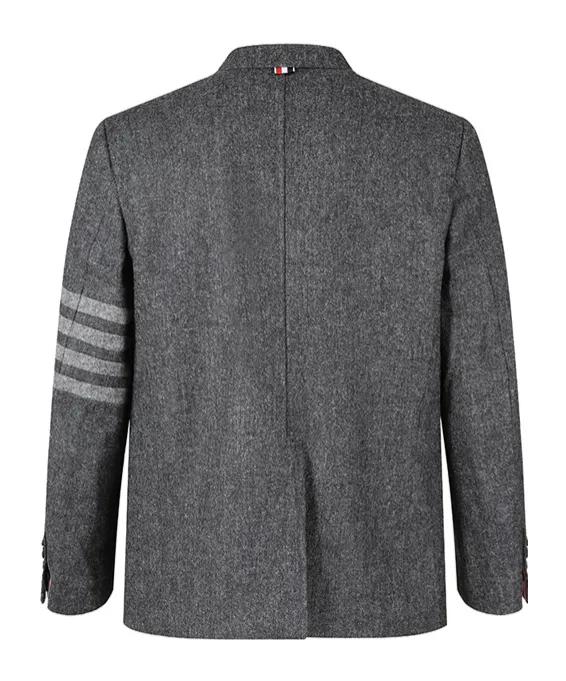 Stripe-Detailed Single-Breasted Tailored Blazer