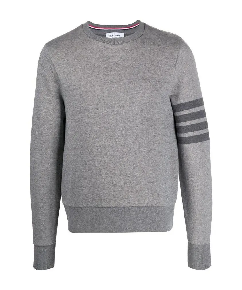 4-Bar Striped Crewneck Sweatshirt