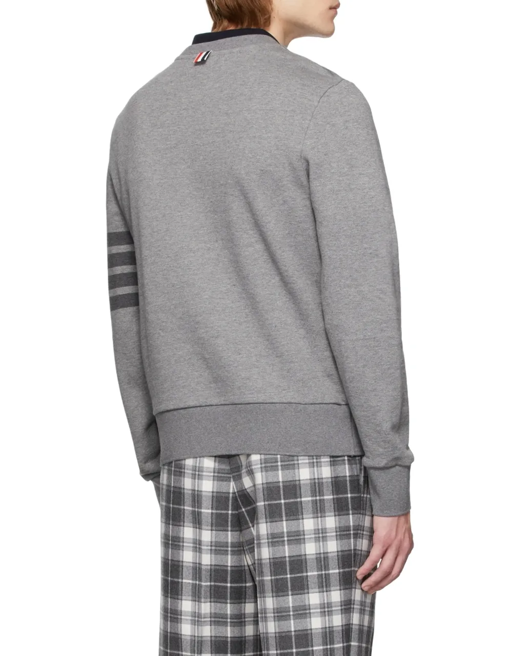 4-Bar Striped Crewneck Sweatshirt